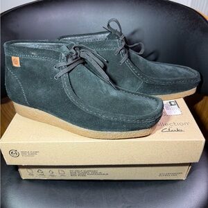 Clarks® Shacre Black Men's Suede Chukka Boots Sz 8 New